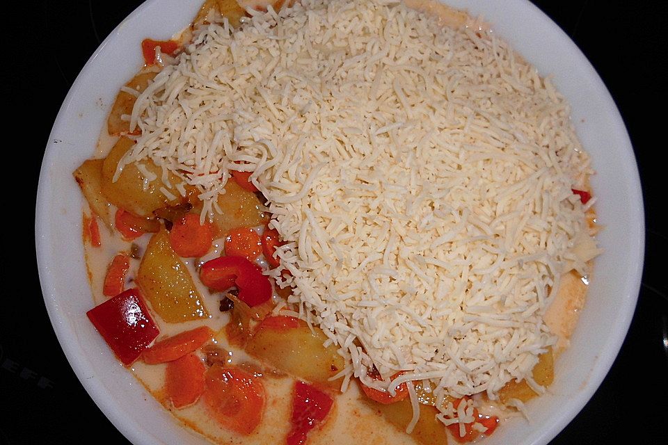 Gemüseauflauf mit Eiermilch