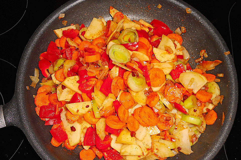 Gemüseauflauf mit Eiermilch