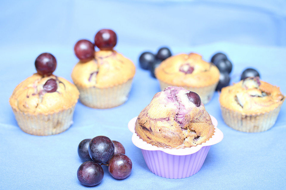 Marzipan-Weintrauben Muffins