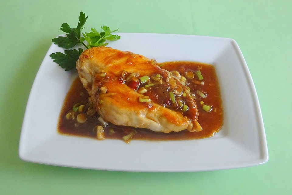 Hähnchenbrust mit Aprikosensauce
