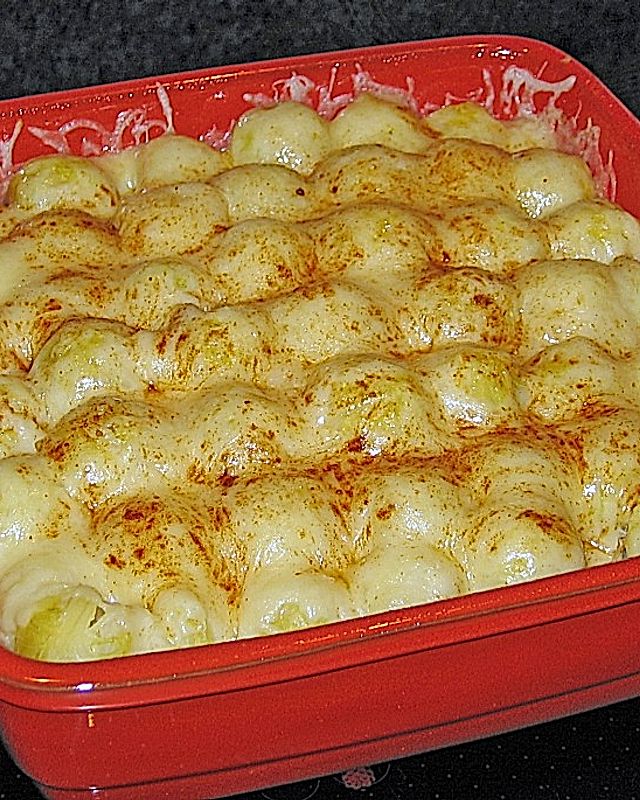 Kartoffelauflauf mit Rosenkohl und Thunfisch