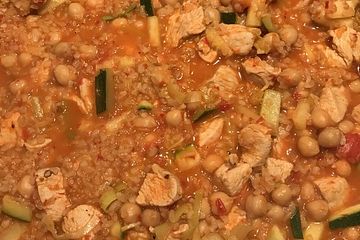 Nicoles Bulgur Mit Gemuse Und Hahnchenbrust Von Brathahnchen Chefkoch 