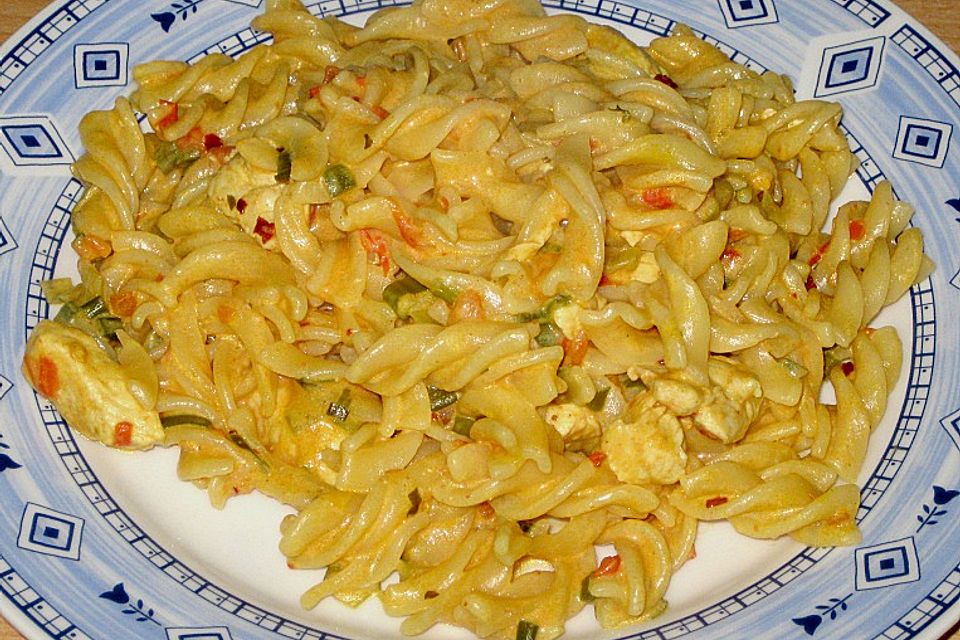 Pasta in Curry - Puten Sauce