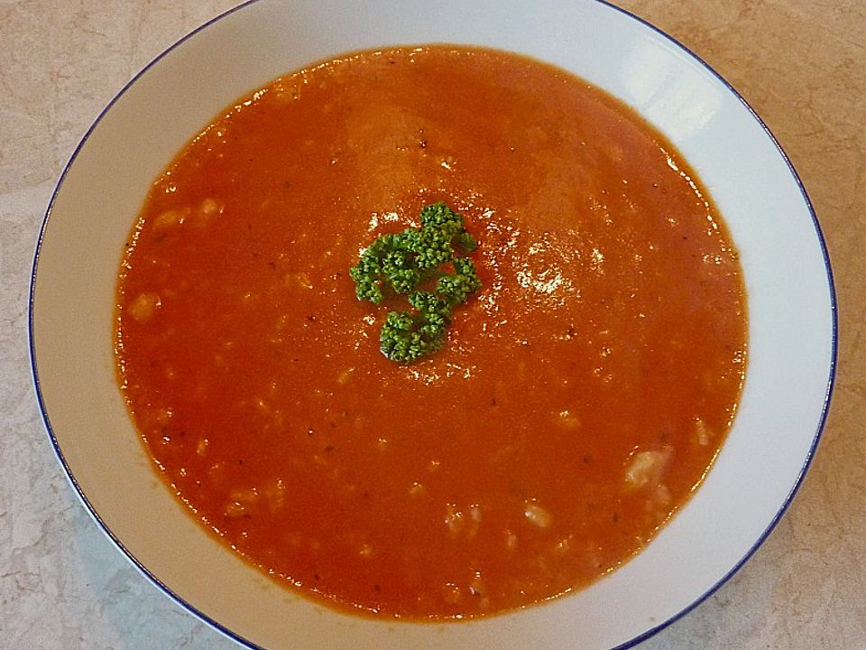 Tomatencremesuppe mit Reiseinlage von regulos| Chefkoch