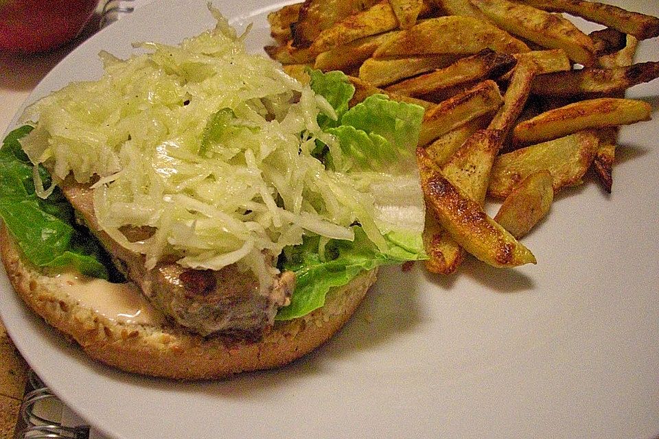 Thunfisch Burger mit Pommes