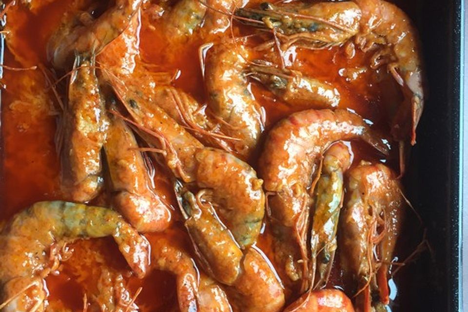 Gambas in geheimer Sauce