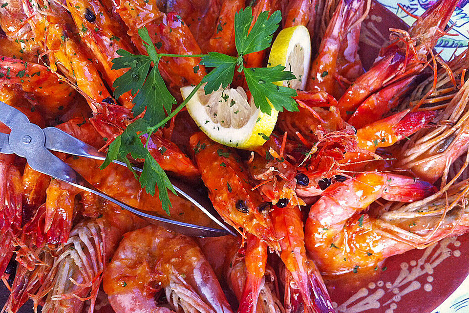 Gambas in geheimer Sauce