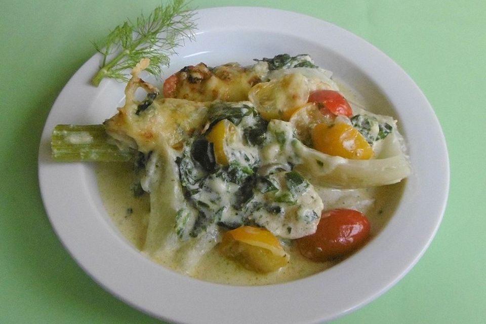 Fenchel-Spinat Gratin