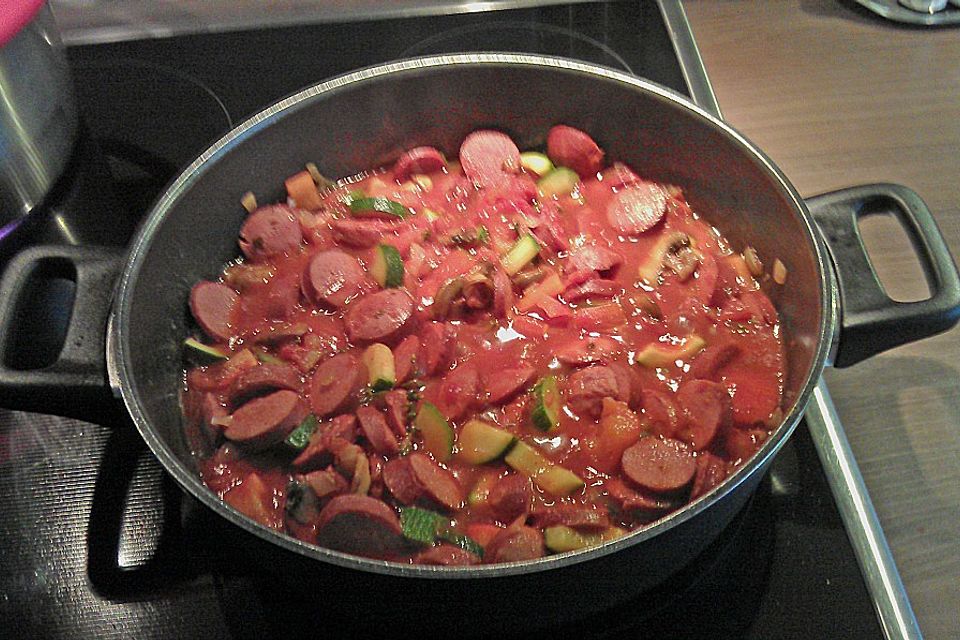 Wurst-Gemüse Pfanne