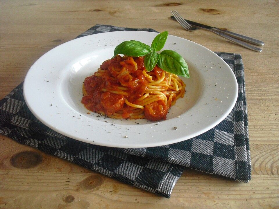 Deftige Spaghetti mit Mettwurst von mertinis| Chefkoch