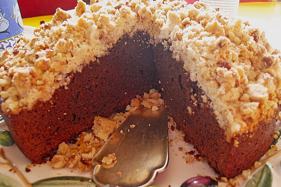 Browniekuchen mit Walnussstreuseln Browniekuchen mit Walnussstreuseln