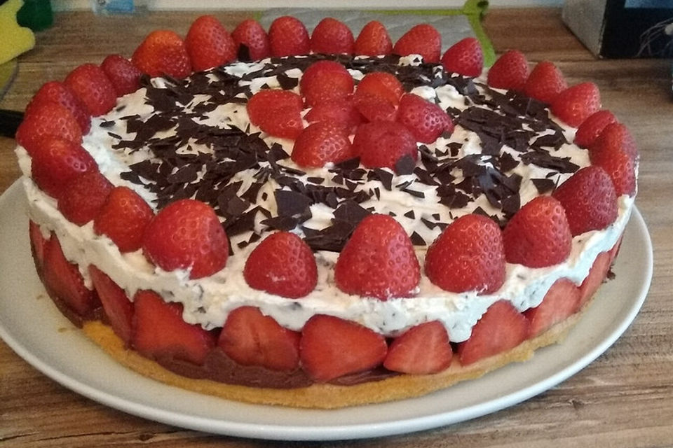 Erdbeer-Stracciatella-Torte