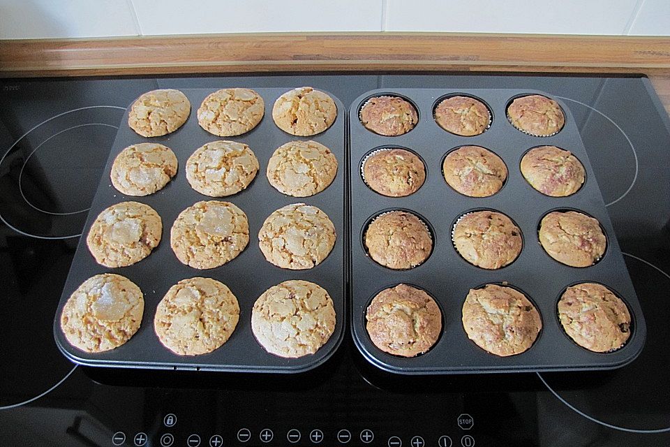 Apfel-Zimt- und Nugat-Krokant-Muffins