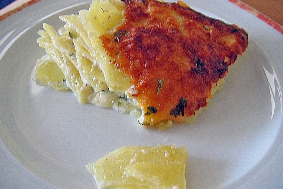 Einfacher Kartoffelgratin