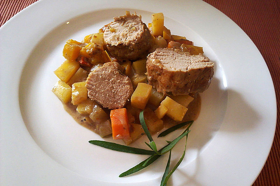 Herbstliches Schweinefilet aus dem Ofen