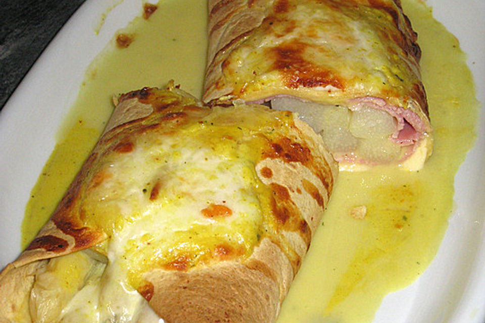 Überbackene Spargel-Wraps