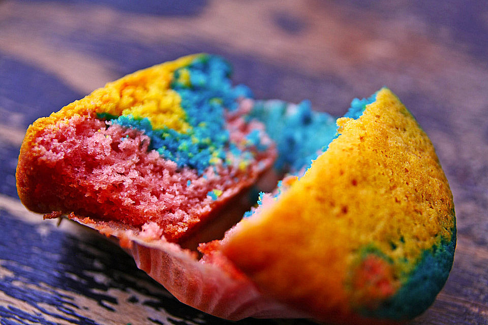 Laktosefreie Regenbogenmuffins