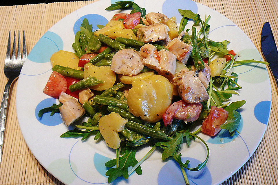 Hähnchenfilet mit Kartoffel-Bohnen-Salat