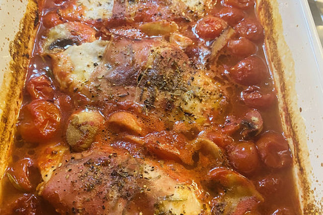 Brathähnchen mit Tomaten und Rosmarin von binchen59| Chefkoch