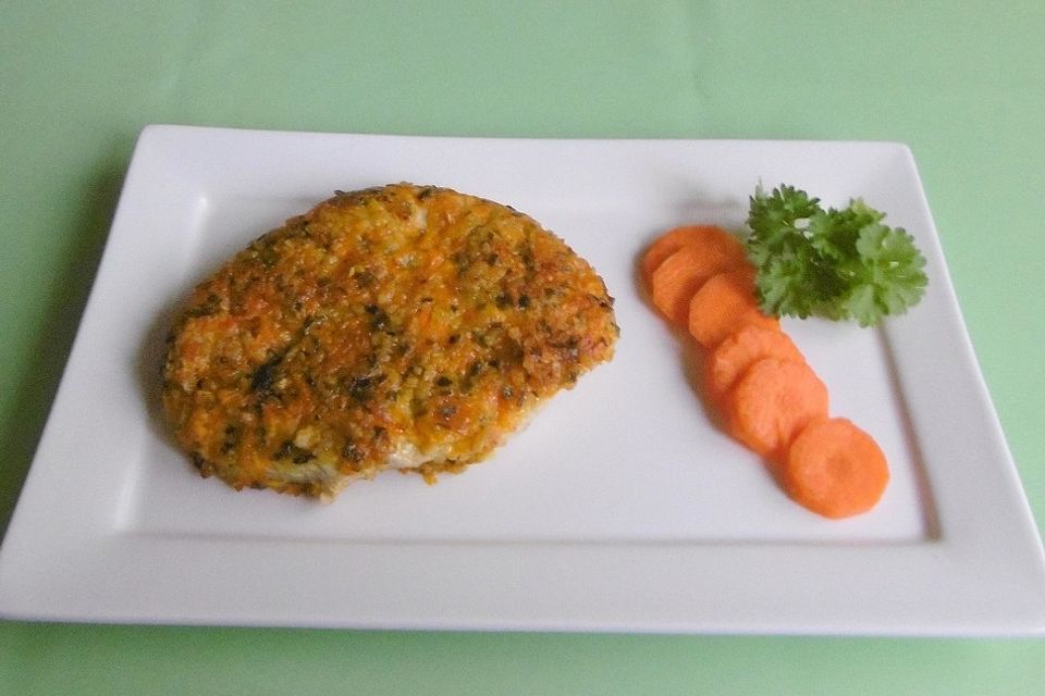 Putenschnitzel in der Möhrenkruste