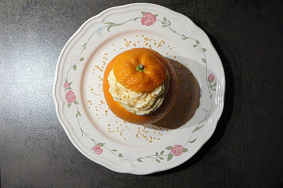 Orangen-Marzipan-Mousse