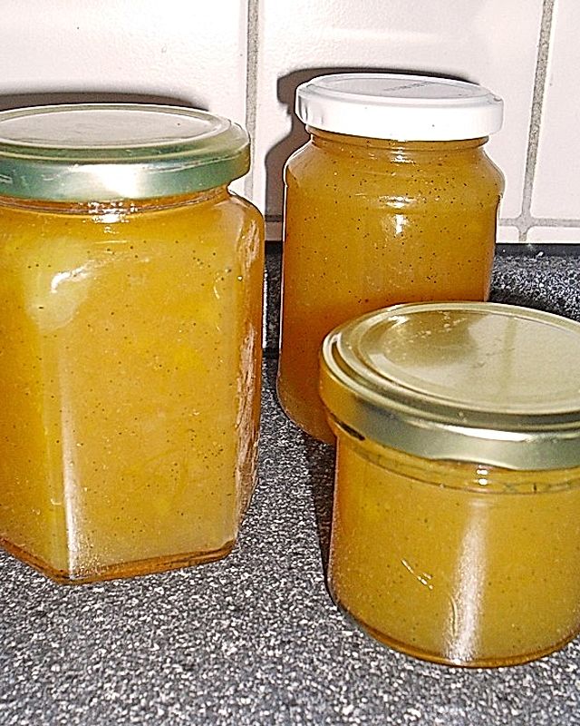 Honigmelonenmarmelade mit Pfirsichen