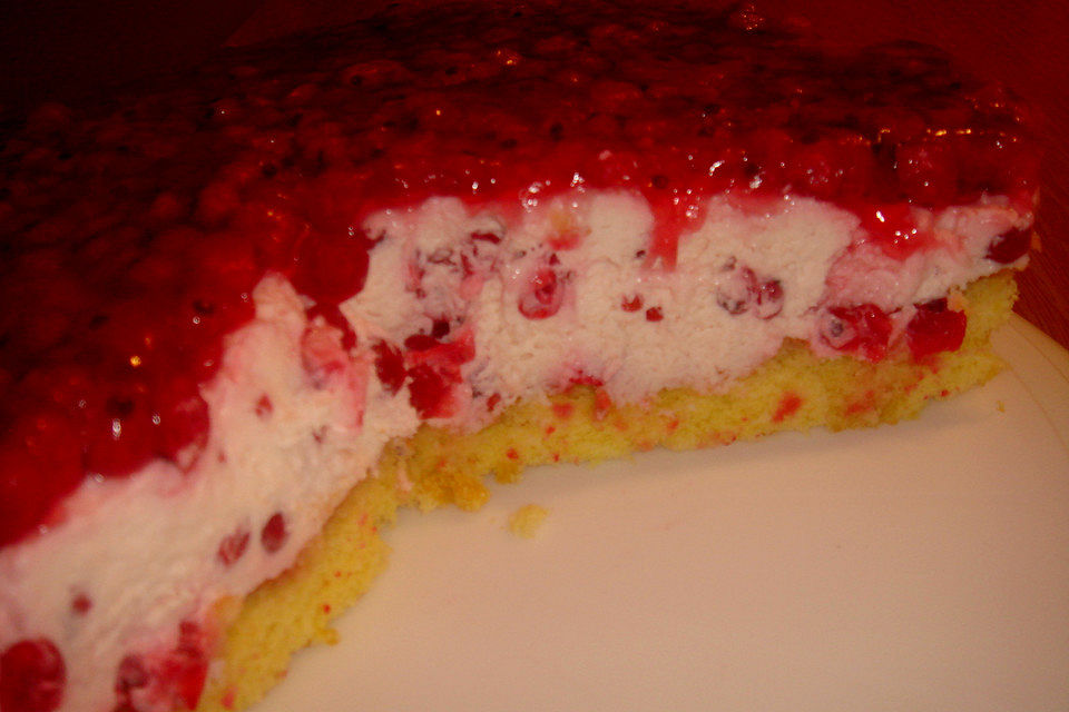 Joghurt-Sahne Torte mit Johannisbeeren