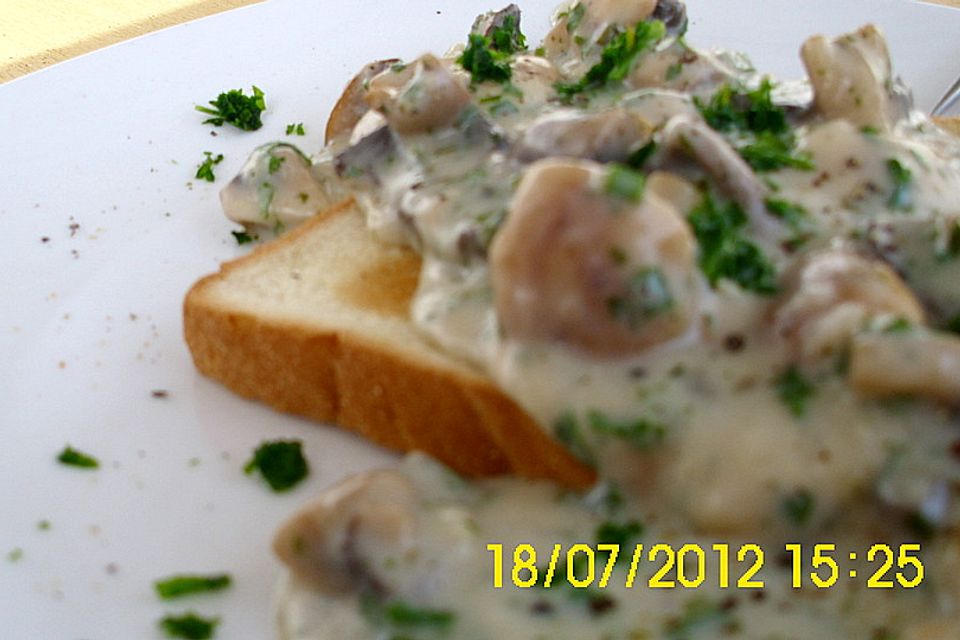 Champignon-Pfanne mit Toast