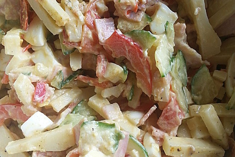 SchmackoFatz Gartensalat mit Ei, Käse und Schinken