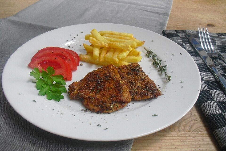 Schnitzel in Gewürzkruste