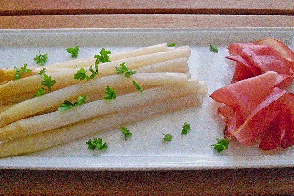 Spargel mit Schinken