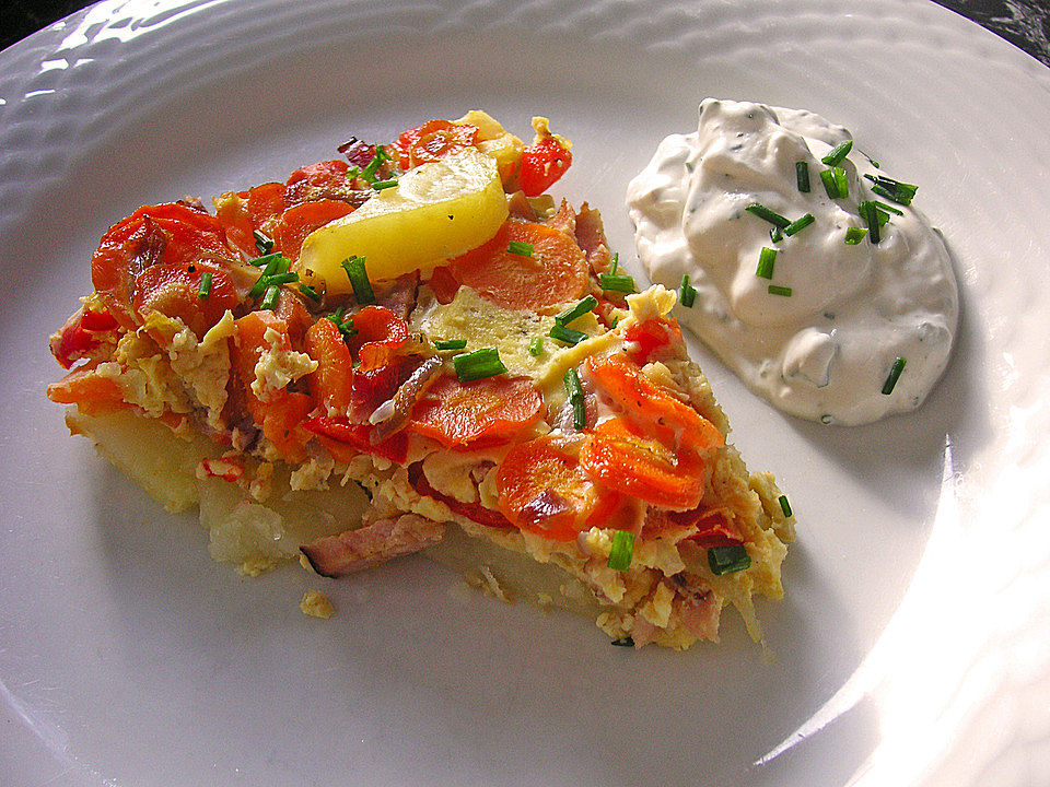 Kartoffel-Gemüsetortilla mit Kräuterquark von Schleckerbär | Chefkoch