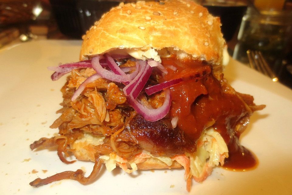 Pulled Pork, zarter Schweinebraten aus dem Ofen - fast original, nur ohne Grill