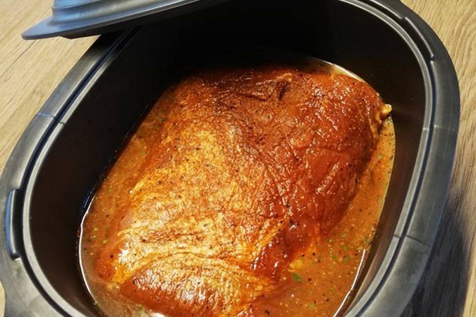 Pulled Pork, zarter Schweinebraten aus dem Ofen - fast original, nur ohne Grill