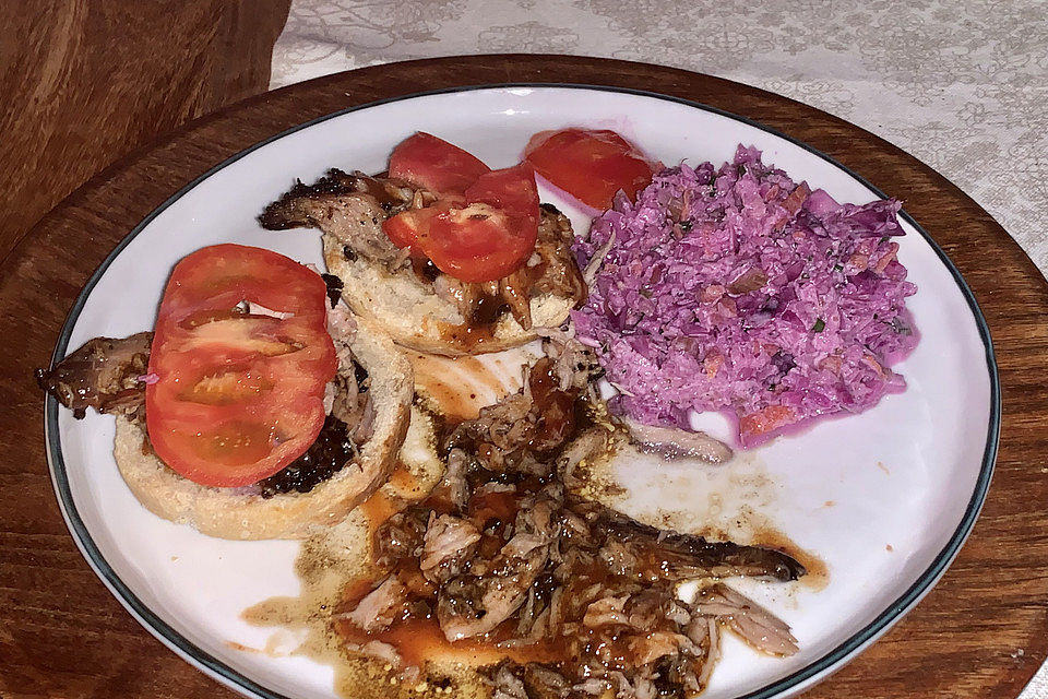 Pulled Pork, zarter Schweinebraten aus dem Ofen - fast original, nur ohne Grill