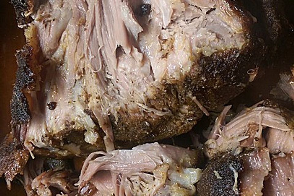 Pulled Pork, zarter Schweinebraten aus dem Ofen - fast original, nur ohne Grill