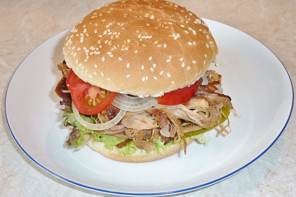 Pulled Pork, zarter Schweinebraten aus dem Ofen - fast original, nur ohne Grill