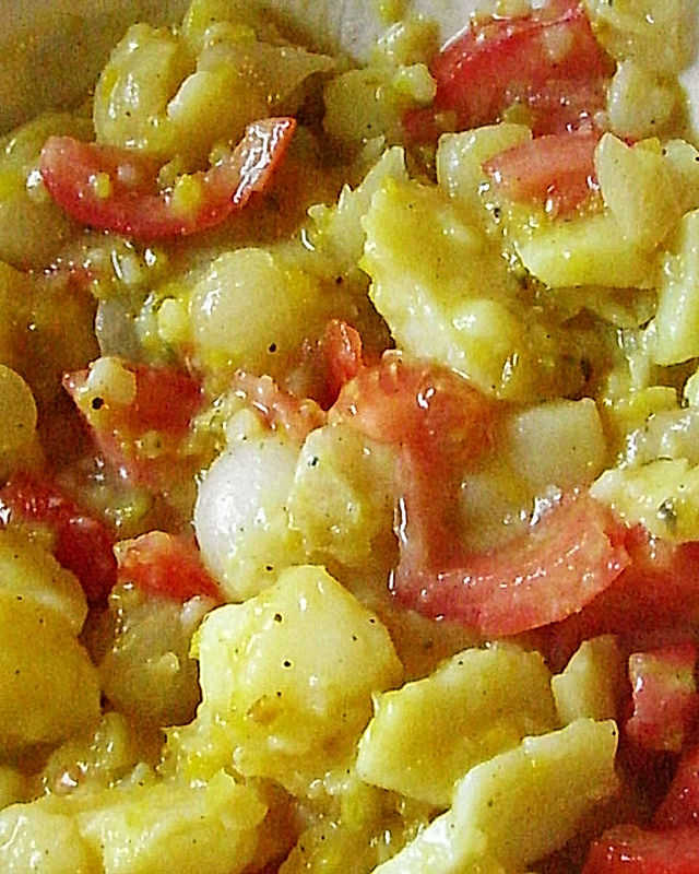 Pikanter Kartoffelsalat mit Piccalilli