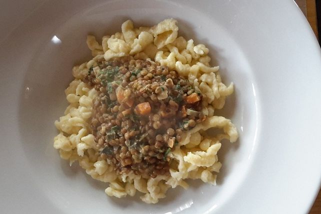 Quarkspätzle mit scharfen Linsen von Koelkast| Chefkoch