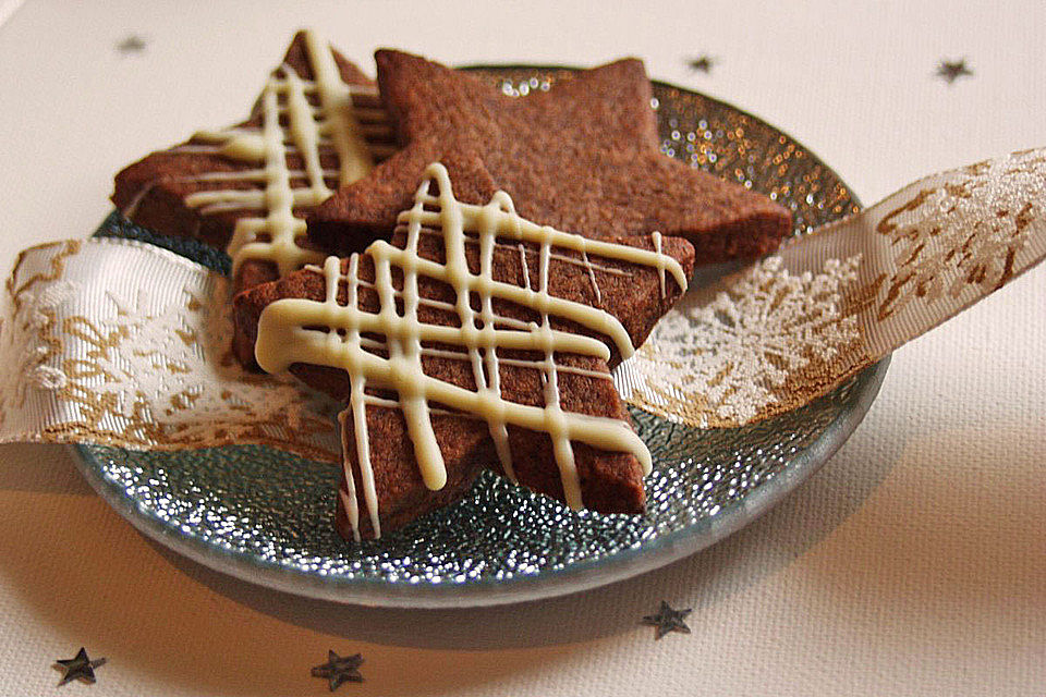 Schokosterne mit Marzipan