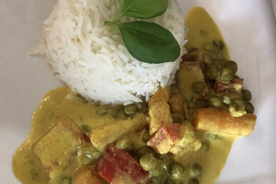 Reis mit Curry-Gemüse-Soße