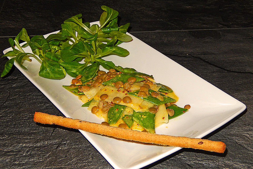 Zuckerschoten-Kohlrabi-Salat