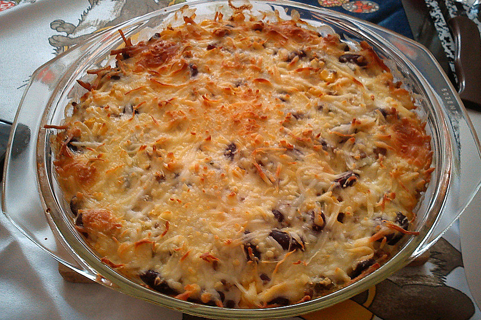 Mexikanische Lasagne ohne Tomaten