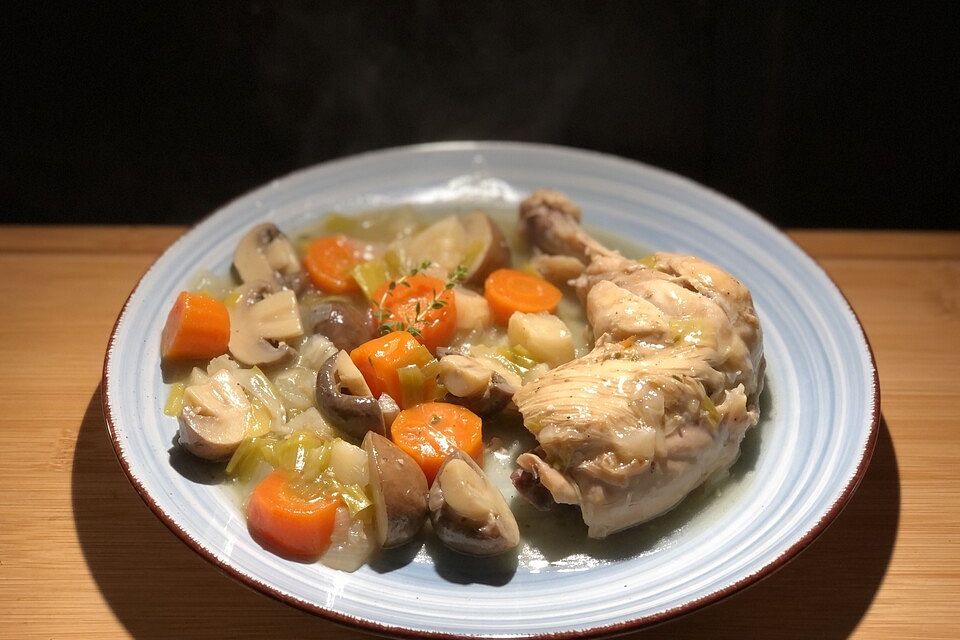 Coq au Vin - Hahn in Weißwein