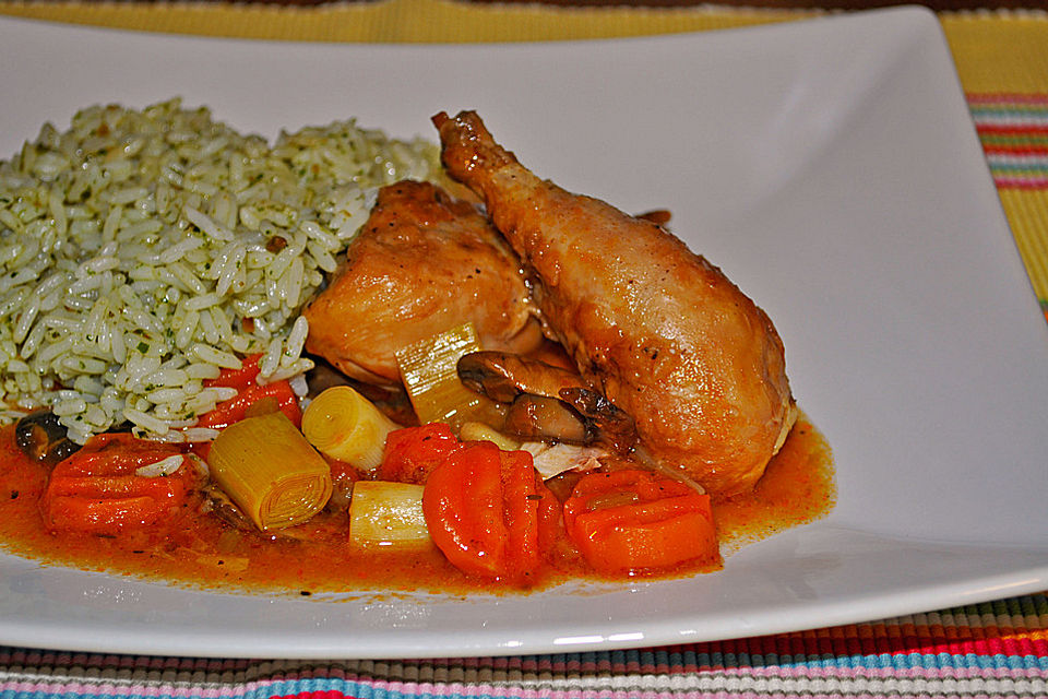 Coq au Vin - Hahn in Weißwein