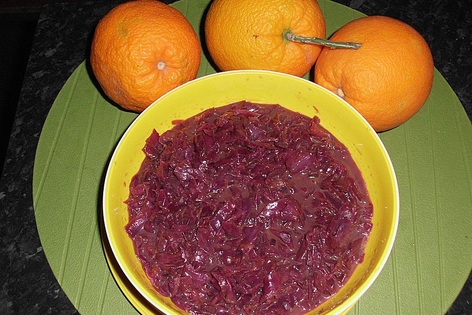 Glühwein-Rotkraut mit Orangen und Ingwer