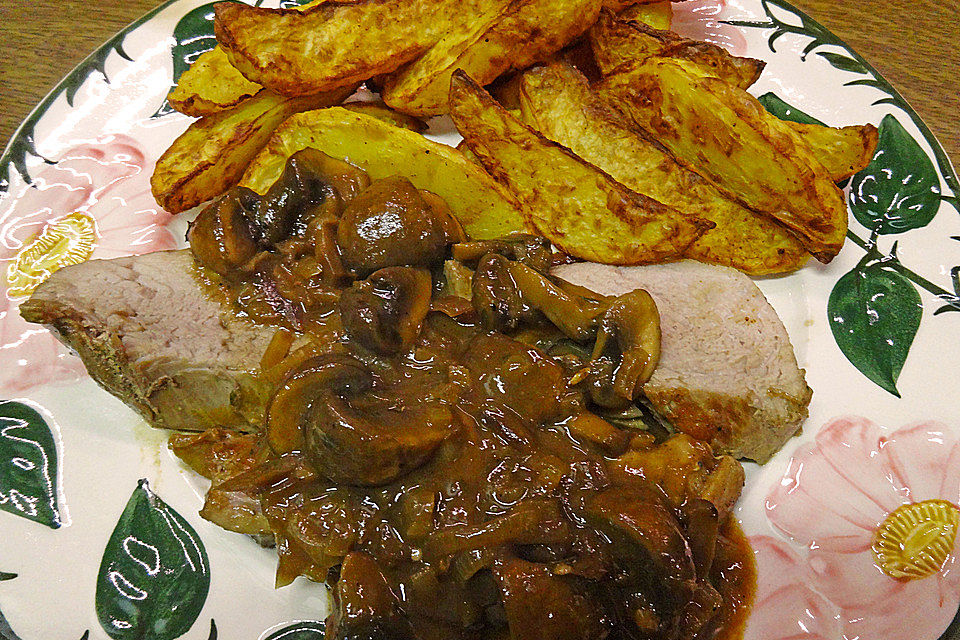 Schweinefilet mit Champignons in Sherryrahmsauce