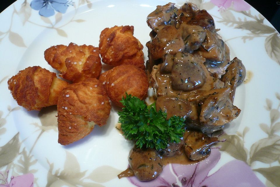 Schweinefilet mit Champignons in Sherryrahmsauce