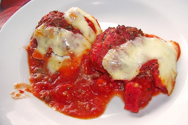 Gratinierte Mozzarella-Hackbällchen in Tomatensoße von Timebird| Chefkoch