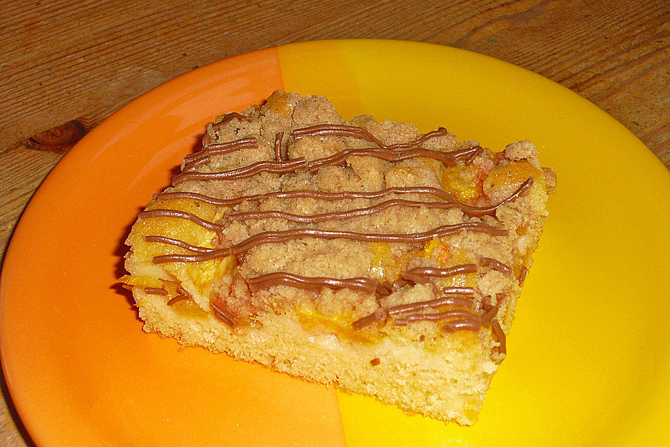 Pfirsich - Streusel Kuchen vom Blech